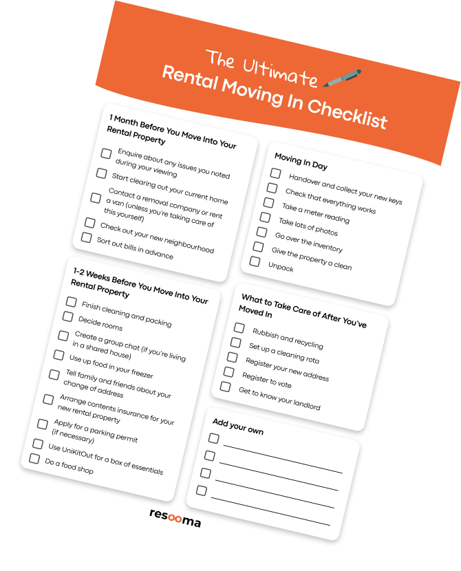 Move in Checklist- Single page